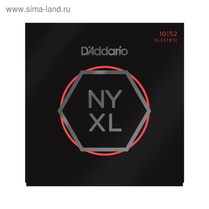 фото Струны для электрогитары d'addario nyxl1052 nyxl никелирован, l. top/heavy bottom, 10-52 d`addario