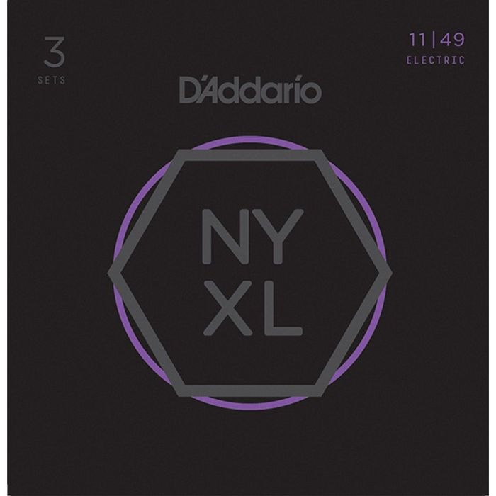3 Комплекта струн для электрогитары D'Addario NYXL1149-3P NYXL Medium, 11-49