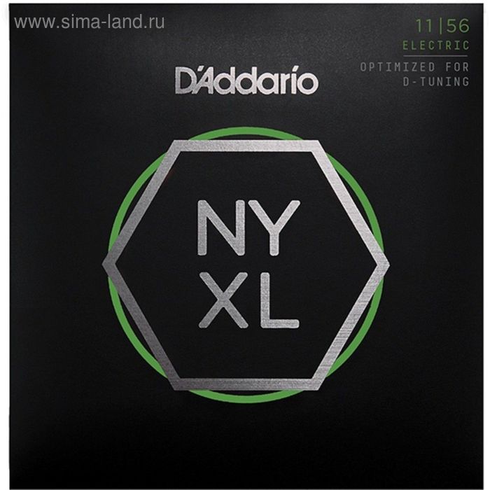 фото Струны для электрогитары d'addario nyxl1156 nyxl m top / e-h bottom, 11-56 d`addario