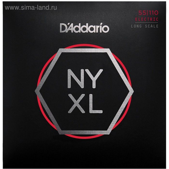 фото Струны для бас-гитары d'addario nyxl55110 nyxl никелированные, long scale, heavy, 55-110 d`addario