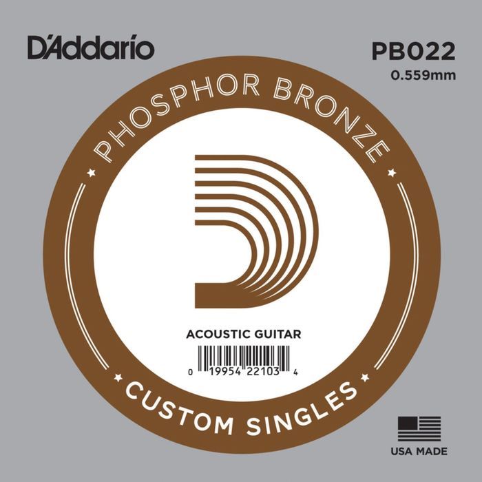 Отдельная струна D'Addario PB022 Phosphor Bronze для акустической гитары