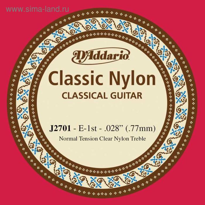 фото Отдельная первая струна для классической гитары d'addario j2701 classical, нейлон d`addario