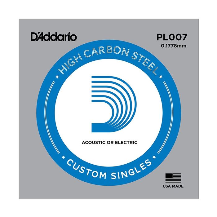 Отдельная струна D'Addario PL007 Plain Steel без обмотки, сталь, .007,