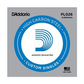 

Отдельная струна D'Addario PL026 Plain Steel без обмотки, сталь, .026,