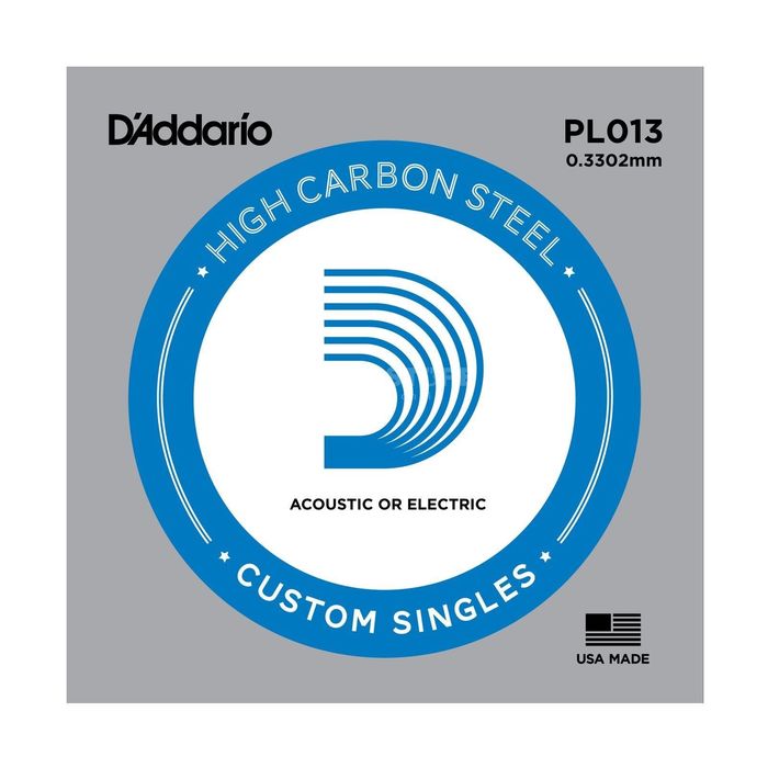 Отдельная струна D'Addario PL013 Plain Steel без обмотки, сталь, .013,