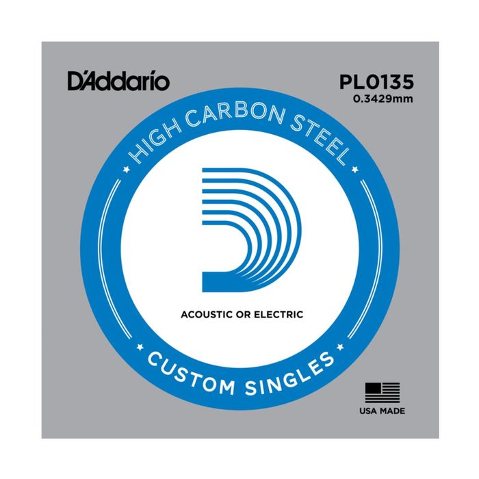 Отдельная струна D'Addario PL0135 Plain Steel без обмотки, сталь, .0135