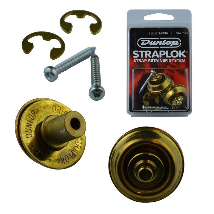 Крепление ремня Dunlop SLS1402BR Straplok Flush бронза, 2шт
