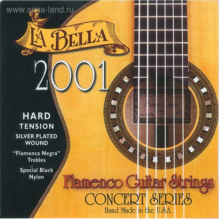 фото Струны для классической гитары la bella 2001fh 2001 flamenco hard tension