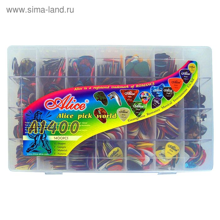 

Коробка медиаторов Alice AP-1400 Огромная 28 отделений по 50шт, 1400шт