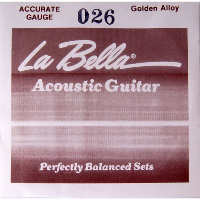 Отдельная струна La Bella GW026 сталь в бронзовой оплетке, 026