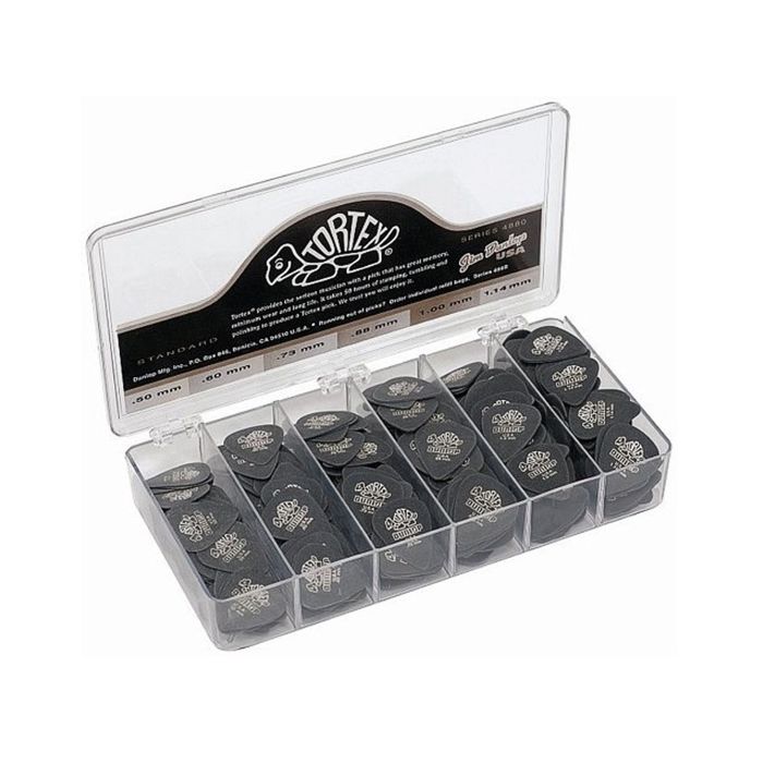 Коробка медиаторов Dunlop 4880 Tortex Pitch Black Standard 432шт, 6 толщин