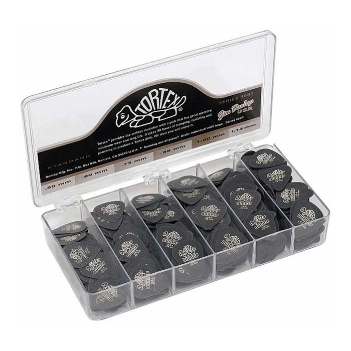 Коробка медиаторов Dunlop 4820 Tortex Pitch Black Jazz III 6 толщин, 432шт