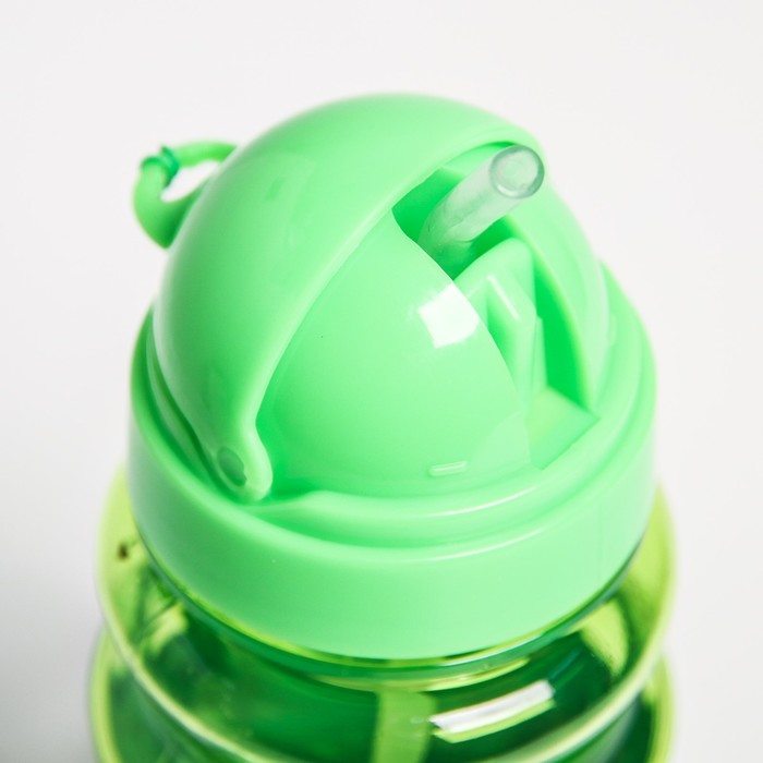 Поильник детский с трубочкой «Лев», 380 мл, от 9 мес., цвет зелёный