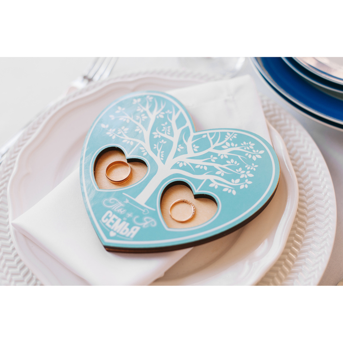 Подставка под кольца "Ты+я=Семья"