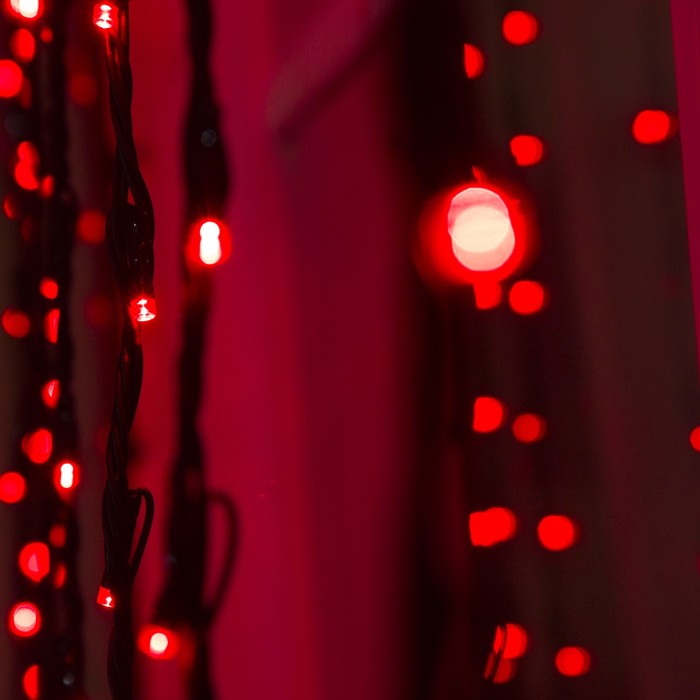 Гирлянда "Дождь" улич. Ш:2 м, В:6 м, Н.Т. LED-1500-220V, контр. 8 р, КРАСНЫЙ УЦЕНКА