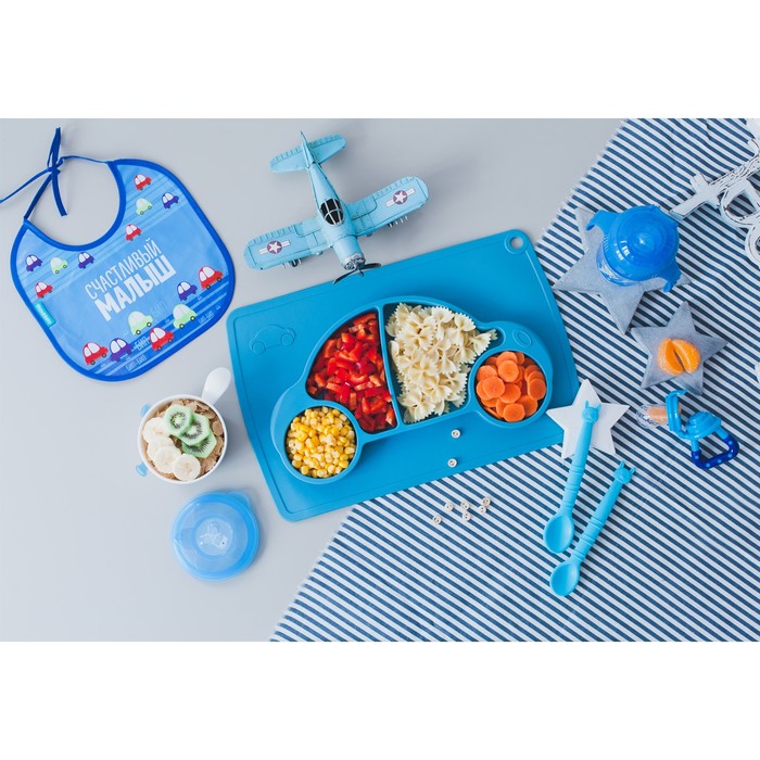 Миска на присоске 200 мл, глубокая, с герметичной крышкой, от 5 мес., цвета МИКС