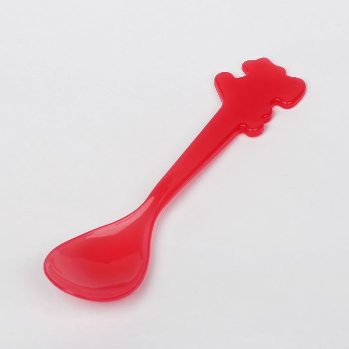 Ложка детская для кормления фигурная, от 5 мес., цвет красный