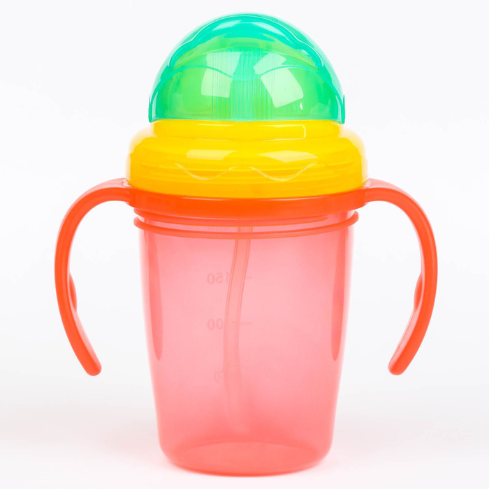 Поильник-стакан 2 в 1 с трубочкой, 230 мл, от 9 мес., цвета МИКС