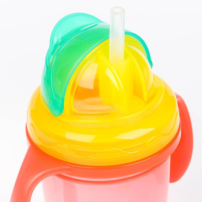 Поильник-стакан 2 в 1 с трубочкой, 230 мл, от 9 мес., цвета МИКС