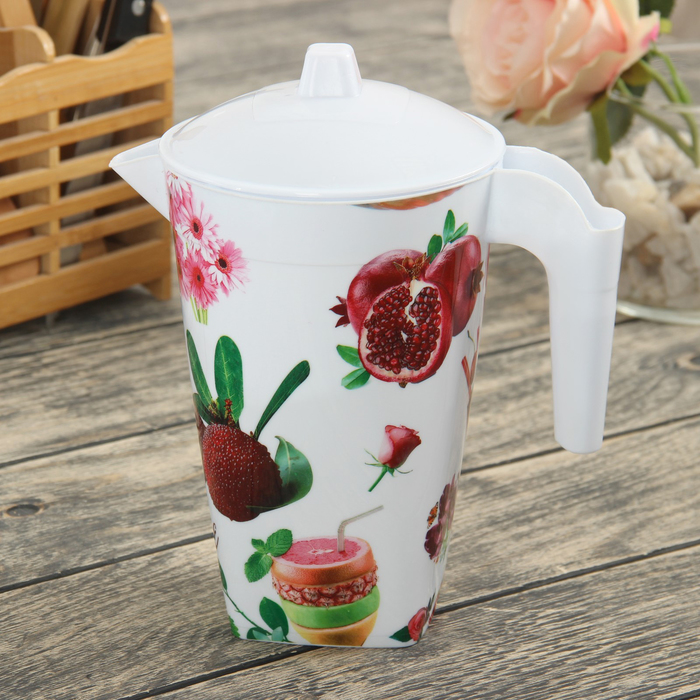 Кувшин 1,2 л "Цветы", цвет МИКС