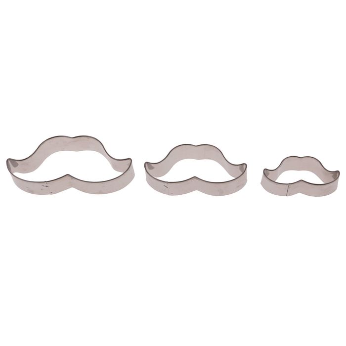 Набор форм для вырезания печенья 6,5х5,5х1,5 см "Усы", 3 шт