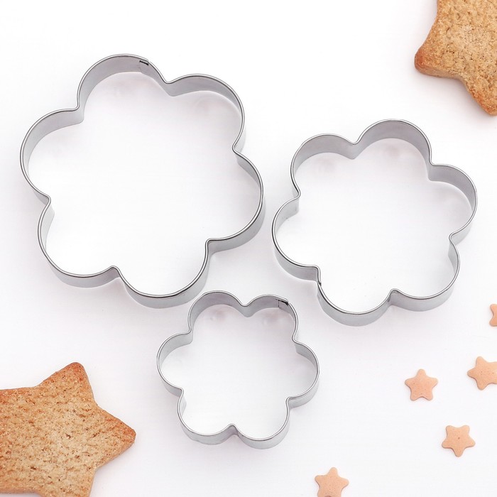 Набор форм для вырезания печенья "Цветок", 3 шт