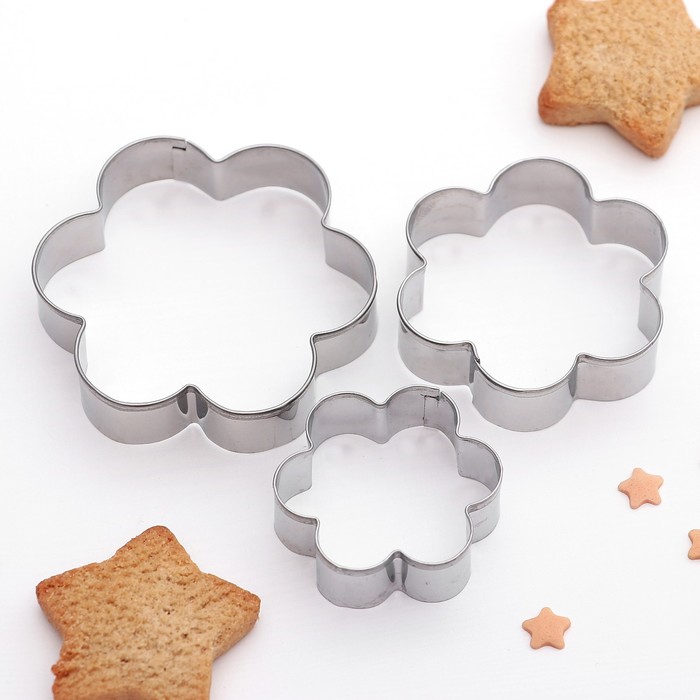 Набор форм для вырезания печенья "Цветок", 3 шт