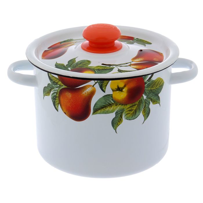 Набор кастрюль "Дары лета", 3 предмета: 3,5 л, 5,5 л, 8 л, цвет белый