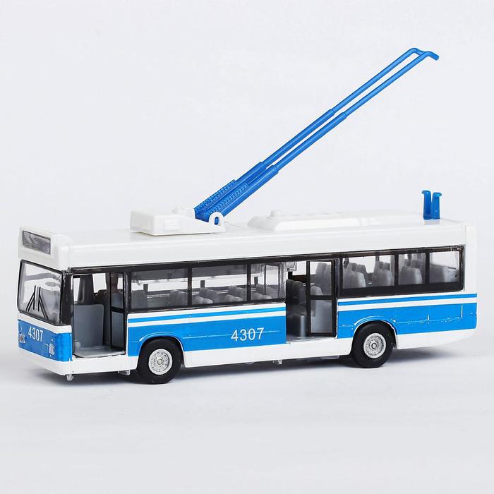 Машина металлическая инерционная "Троллейбус", открывающиеся двери