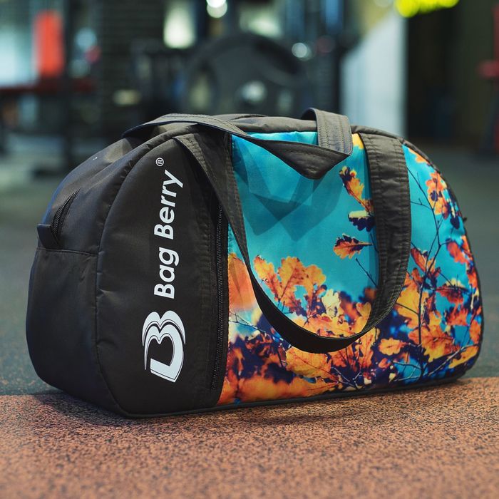 Сумка спортивная на молнии "Фитнес", 1 отдел, наружный карман, регулируемый ремень, цвет чёрный/разноцветный