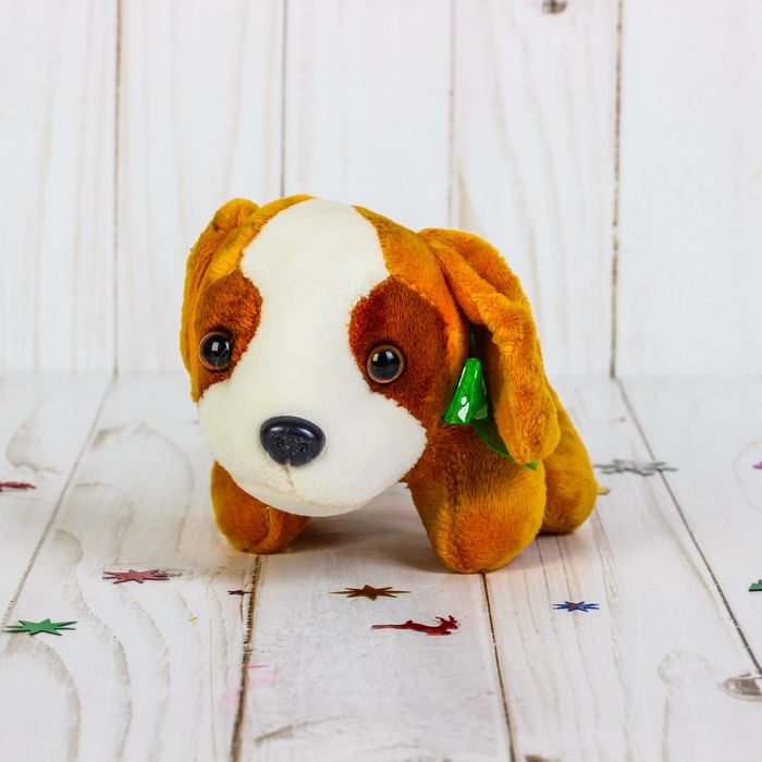 Мягкая игрушка-присоска "Пёсик коричневый" с бантиком