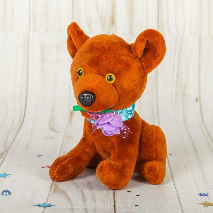 Мягкая игрушка-присоска "Пёсик", цветок во рту, цвета МИКС