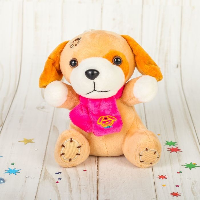 Мягкая игрушка-присоска "Собачка в шарфике", цвета МИКС