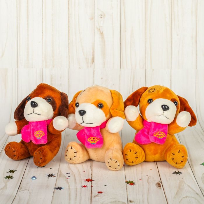 Мягкая игрушка-присоска "Собачка в шарфике", цвета МИКС