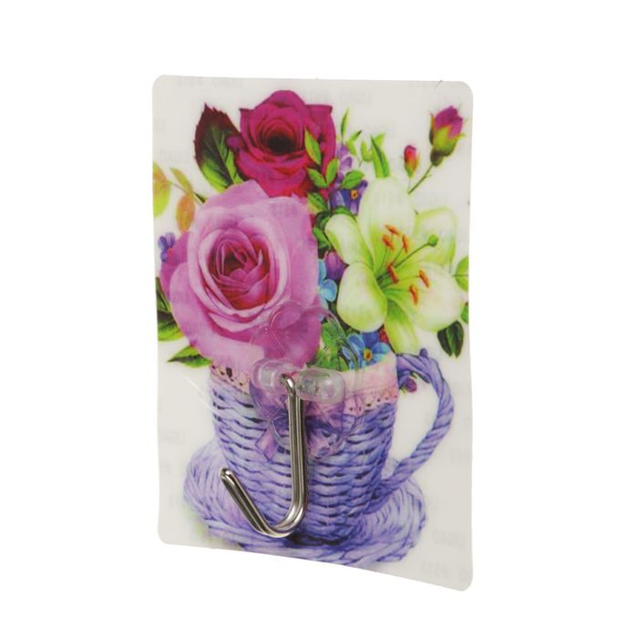 Крючок-наклейка "Букет", цвета МИКС