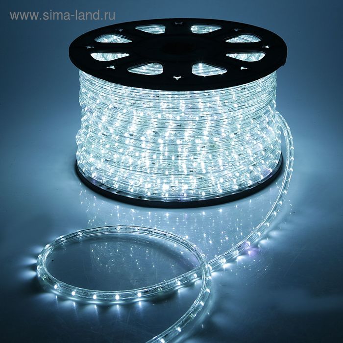 фото Led шнур 13 мм, круг, 100 м, кажд 6 мерц, 2w-led/м-36-220v. + набор д/подкл, белый luazon lighting