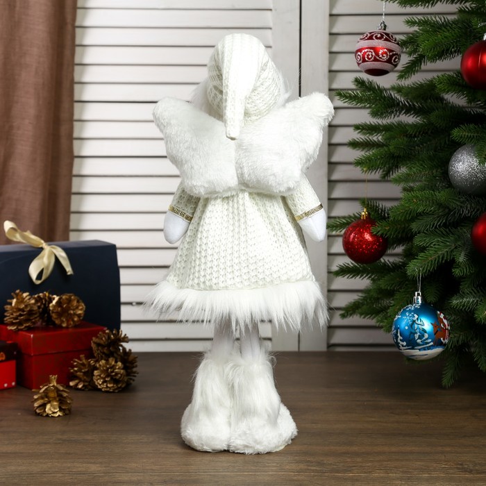 Кукла интерьерная "Ангел-девочка в белом платье с сердечками" 50 см