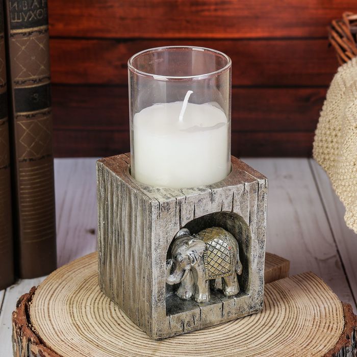Подсвечник полистоун 1 свеча "Слон" 14,5х7х7 см