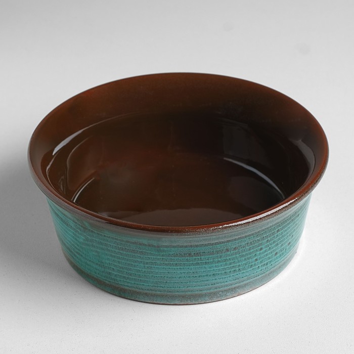 Миска керамическая "Фьюжн" перламутровая, 12,5 х 4,5 см, 280 мл, коричнево-голубая