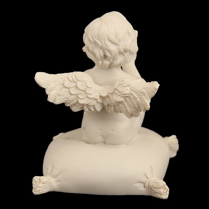 Сувенир полистоун "Ангелочек на подушке с красным шариком" стразы МИКС 7х5х5 см