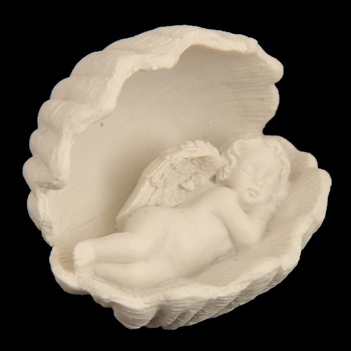 Сувенир полистоун "Ангелочек в ракушке" МИКС 6х6х5,5 см