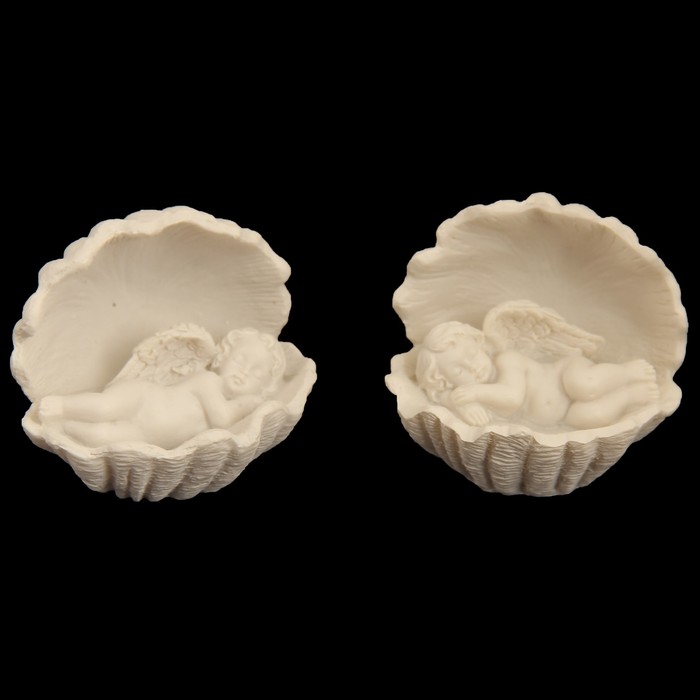 Сувенир полистоун "Ангелочек в ракушке" МИКС 6х6х5,5 см