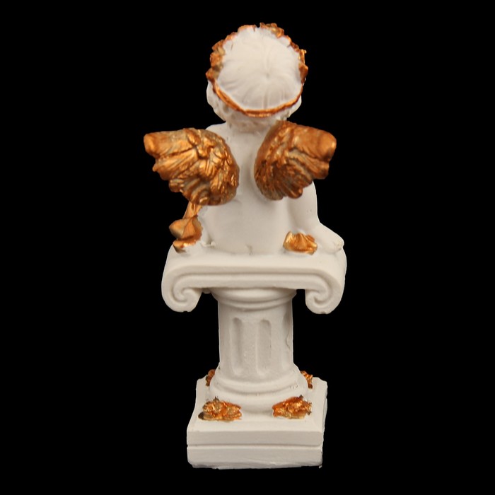 Сувенир полистоун "Ангелочек в золотом веночке на колонне" МИКС 9х4,5х3,8 см