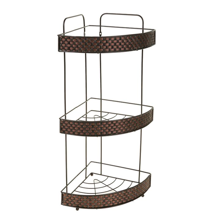 Полка 3х-ярусная угловая "Корзинка", цвет коричневый