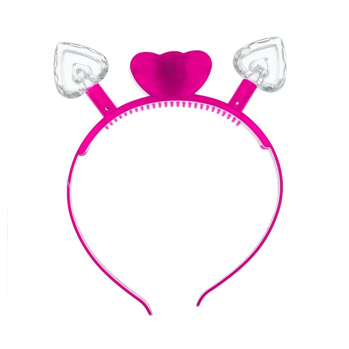 Карнавальный ободок световой "Сердечки", цвета МИКС