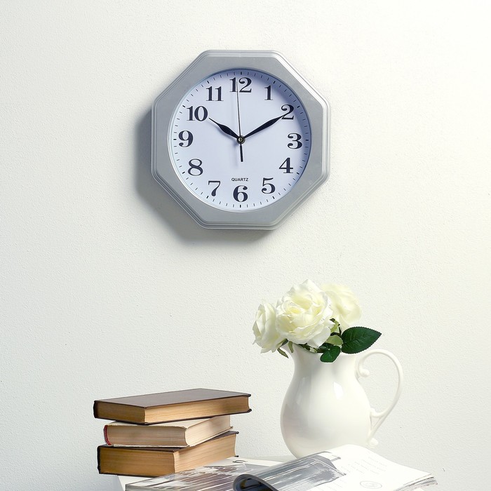 Часы настенные классика, восьмигранник, 30*4,5см микс