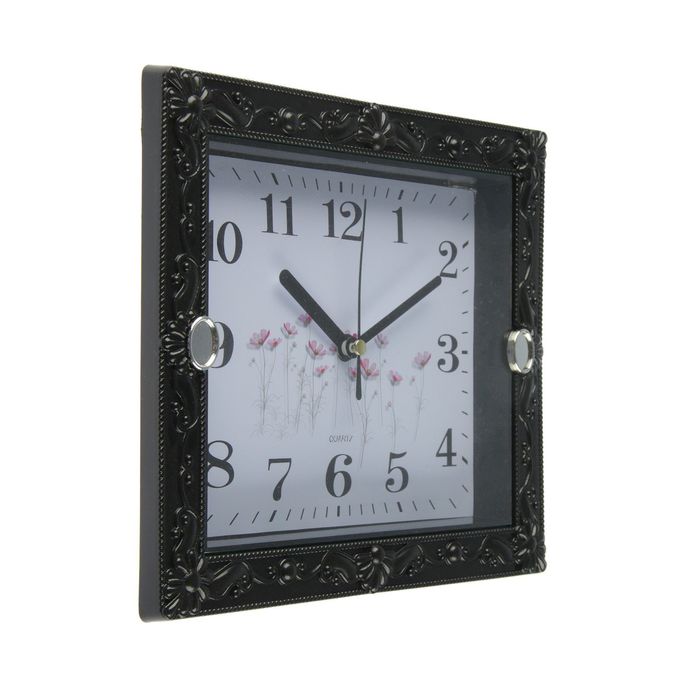 Часы настенные классика сюжетные, чёрная рама, прямоугольные, микс , 21*3*18см