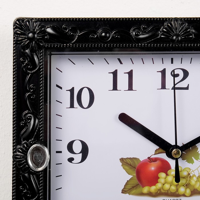 Часы настенные классика сюжетные, чёрная рама, прямоугольные, микс , 21*3*18см
