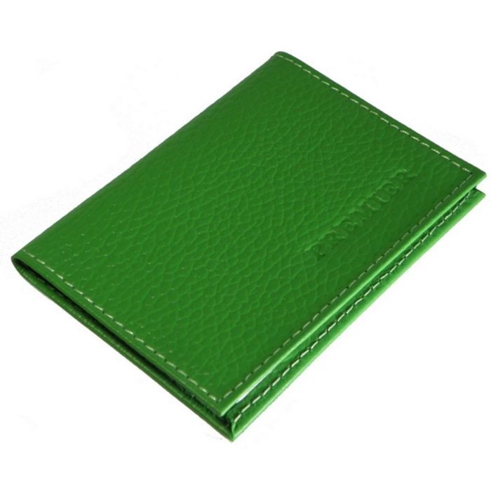 Визитница, 7,5 х 0,5 х 10,5 см, лист на 1 визитку, 24 визитки, цвет зелёный