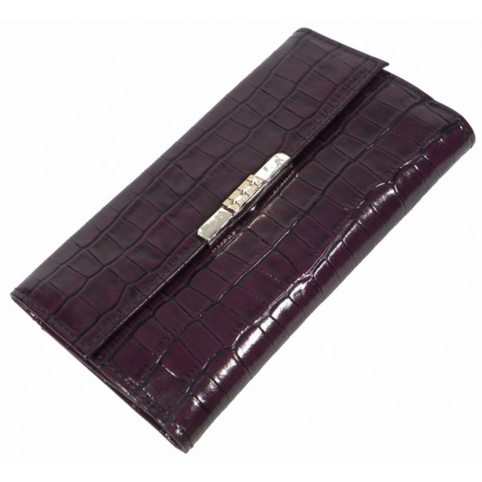 Портмоне женское, отдел для купюр, для монет, для кредитных карт, цвет баклажан